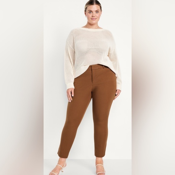 Old Navy Plus Size Pixie High Rise Ankle Pant Khaki Brown  - Size 22 - Picture 1 of 11